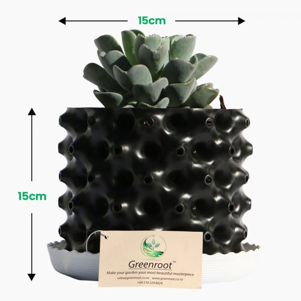 greenroot planter 15cm 15cm black size